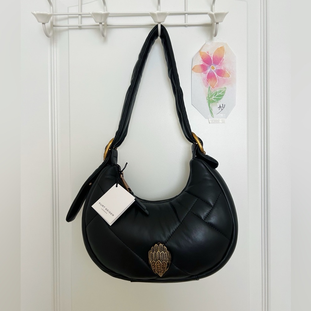 Kurt Geiger Women NWT Black and Gold Hobo Bag